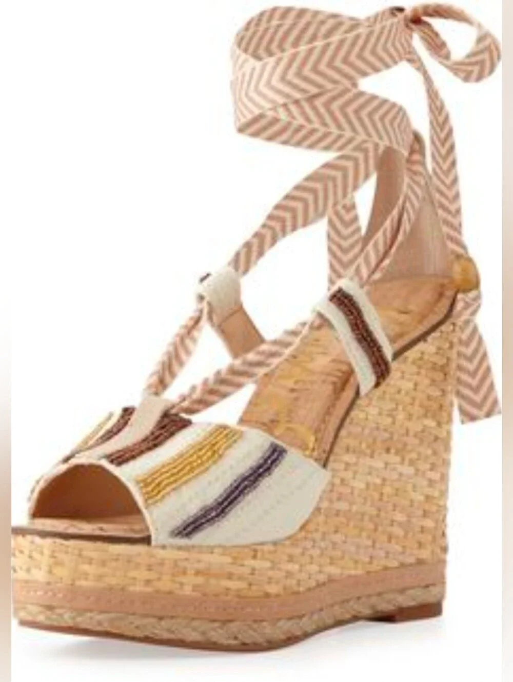 Sam Edelman Embroidered Trey Wedge Sandal Size 7